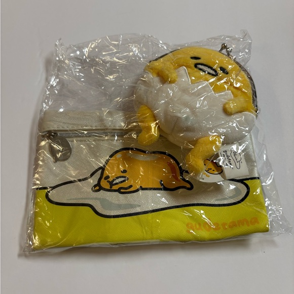 Sanrio Handbags - Sanrio Gudetama Yellow and White Pouch and change purse